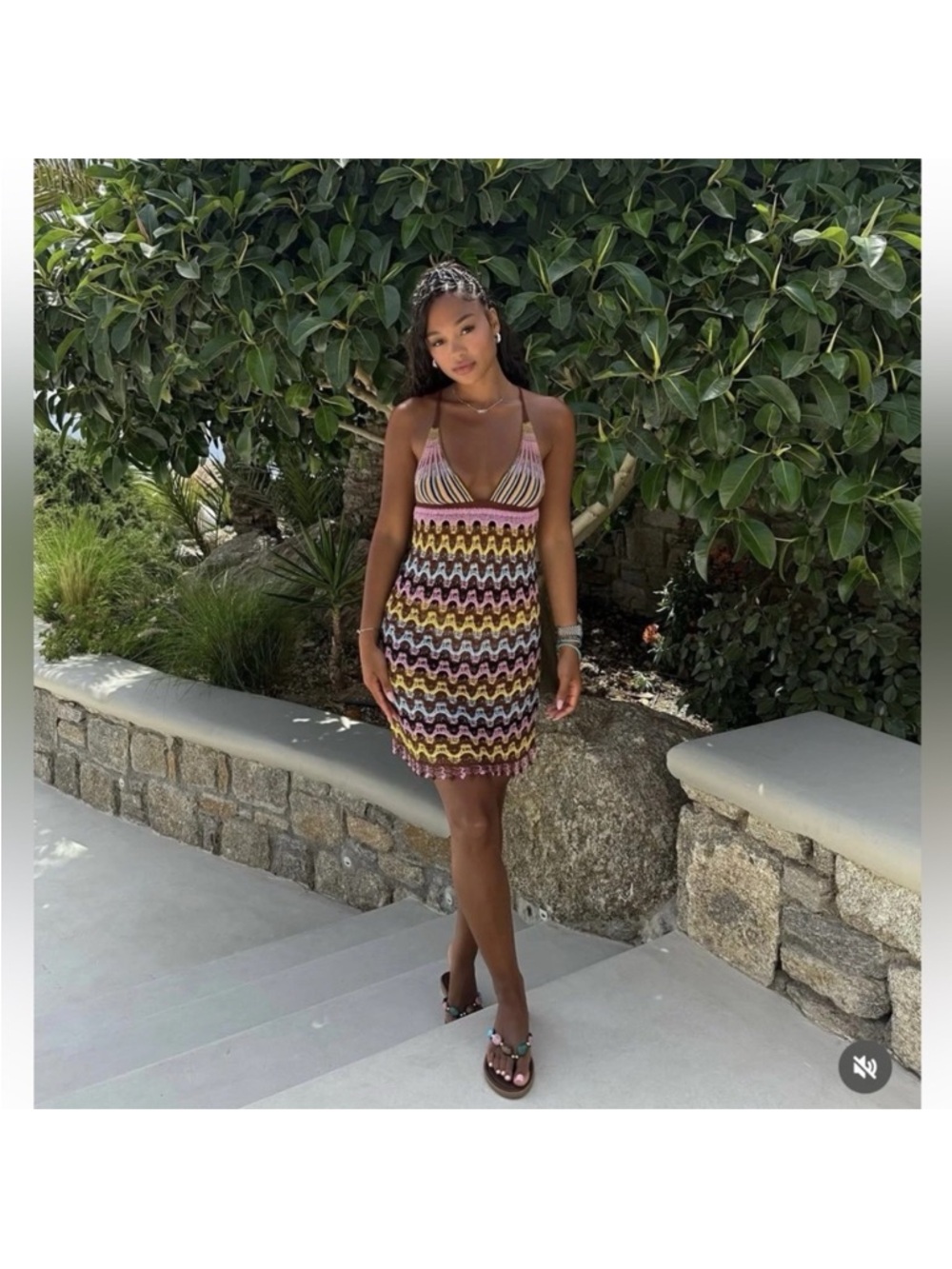 ZARA CROCHET KNIT MINI DRESS - Picture 3 of 15
